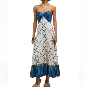 Alexis Blue and White Maxi Dress